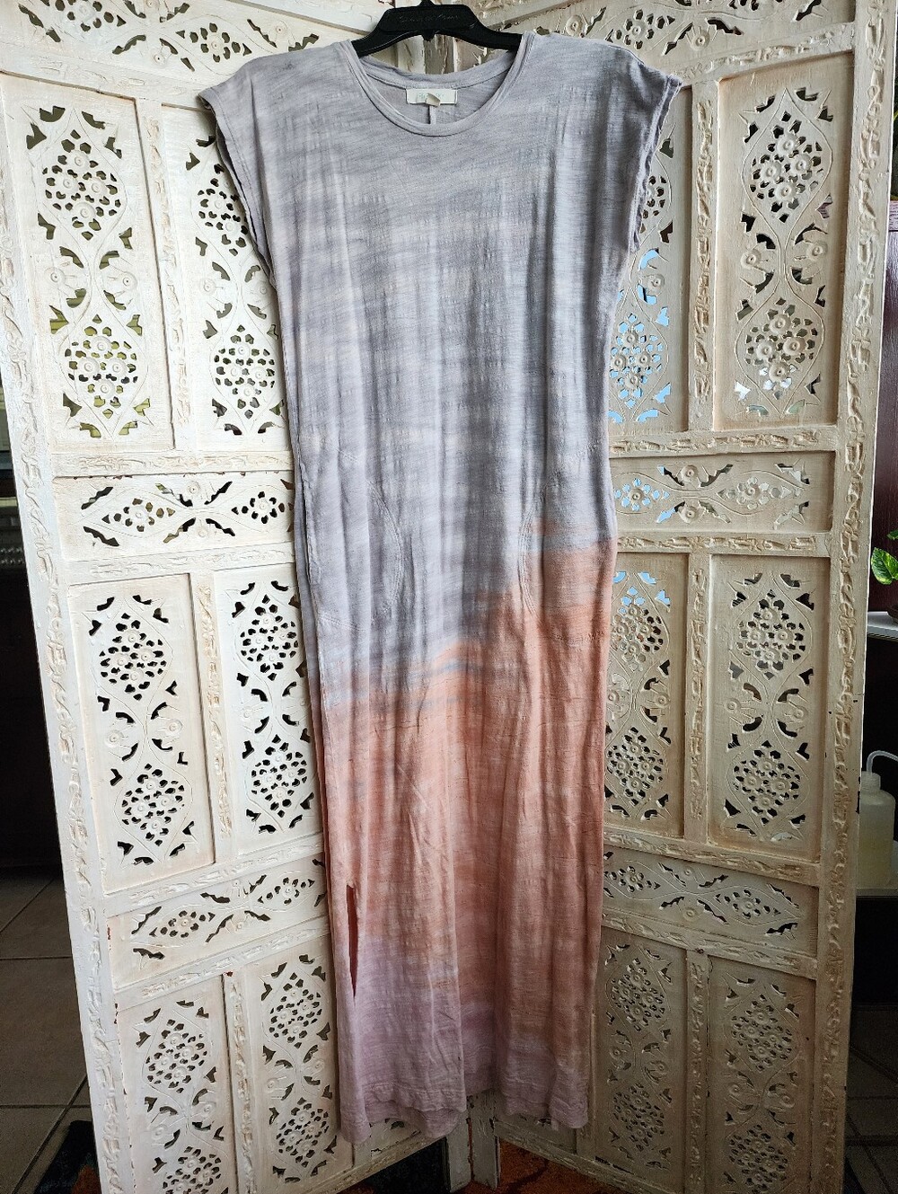 NWOT River + Sky Tie Dye Maxi Dress- Size Small- Grey, Peach, Pink- Pockets